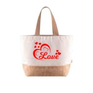 bolsa de yute y algodon personalizada