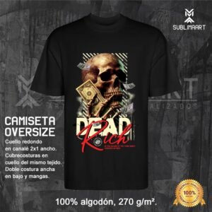 Camiseta oversize dead rich